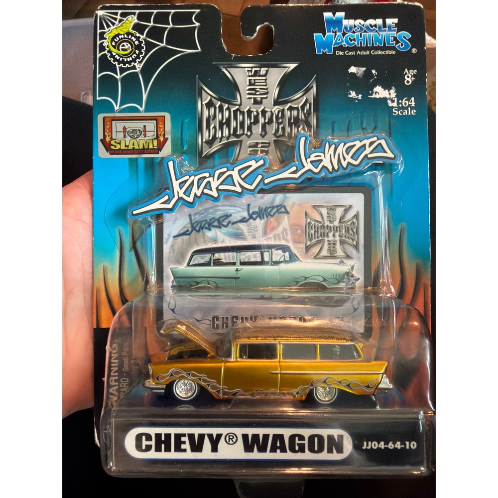 Muscle Machines West Coast Choppers Jesse James Chevy Wagon Gold 1:64 JJ04-64-10